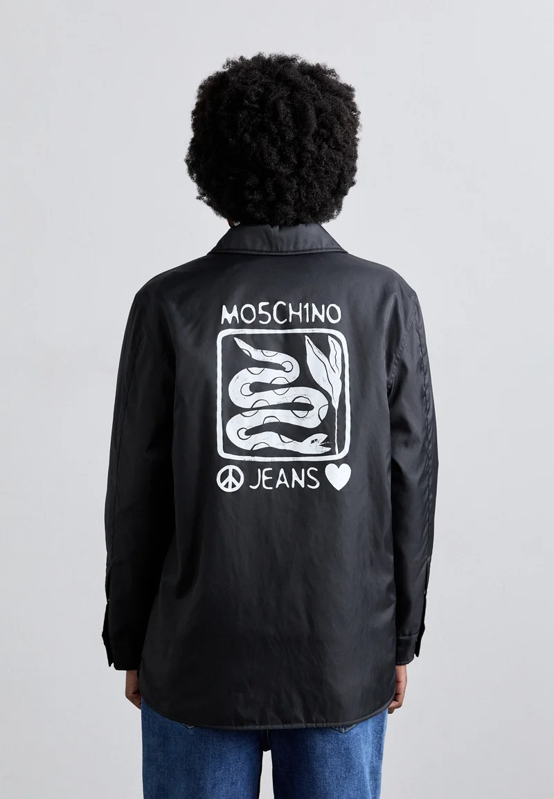 USA Sale Online Store MOSCHINO JEANS SYMBOLS - Light jacket fantasia nero Clothing Jackets & Blazers Bomber Jackets