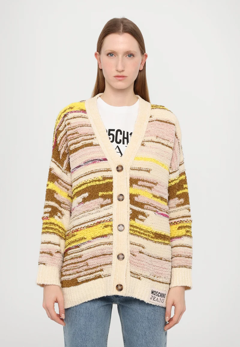 Colorful And Fashion-Forward MOSCHINO JEANS HIKING - Cardigan fantasia bianco Clothing Knitwear & Cardigans Cardigans
