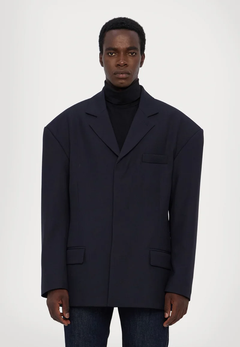 high-tech materials 032c ORION SUIT JACKET - Blazer jacket dark blue Streetwear Sale Streetwear Clothing Swimwear Blazer jackets