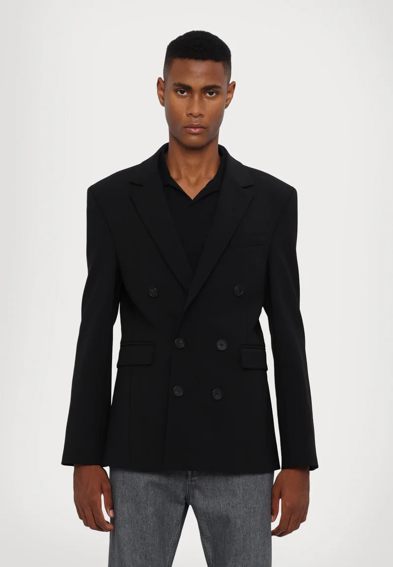 Clearance 032c PORTRAIT DOUBLE BREASTED SUIT JACKET - Blazer jacket black Streetwear Sale Streetwear Clothing Swimwear Blazer jackets
