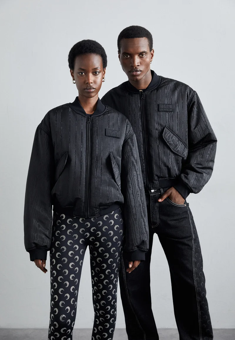 Big discount on sale MARINE SERRE RECYCLED MOIRE BOMBER JACKET UNISEX - Bomber Jacket black Clothing Jackets & Blazers Bomber Jackets