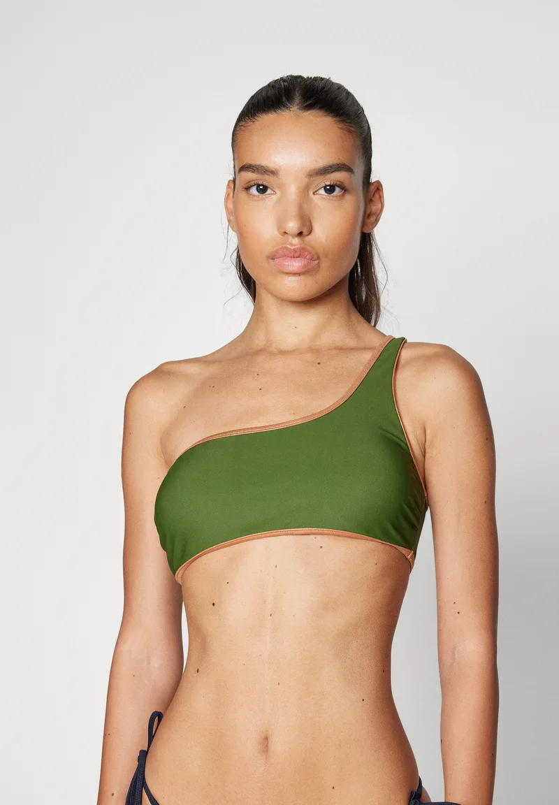 finest selection Bruno Banani BUSTIER ONE SHOULDER MILANO - Bikini top olive/copper Clothing Swimwear Beach accessories Bikini tops