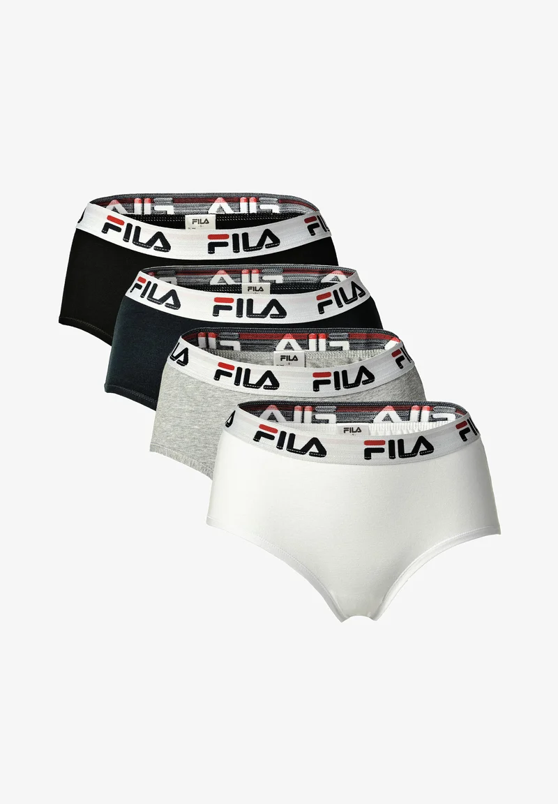 Clearance Sale Fila 4 PACK  - Briefs weiß schwarz grau marine Streetwear Clothing Underwear Bottoms