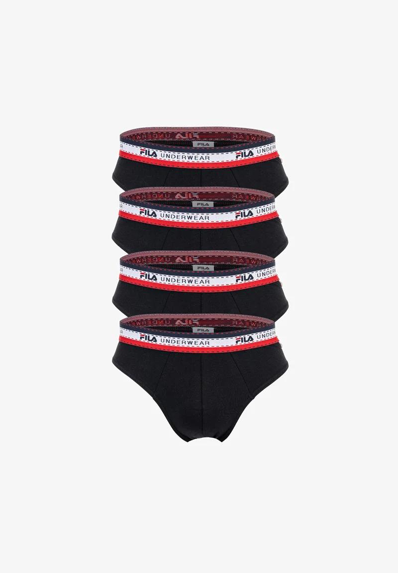 high-tech materials Fila 4ER PACK - LOGOBUND, STRETCH Briefs schwarz Streetwear Clothing Underwear & Socks Socks