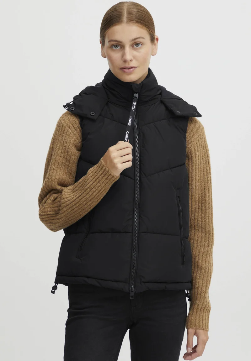 UK Factory Outlet Oxmo OXJULIETTE - Waistcoat black Clothing Jackets & Blazers Bomber Jackets