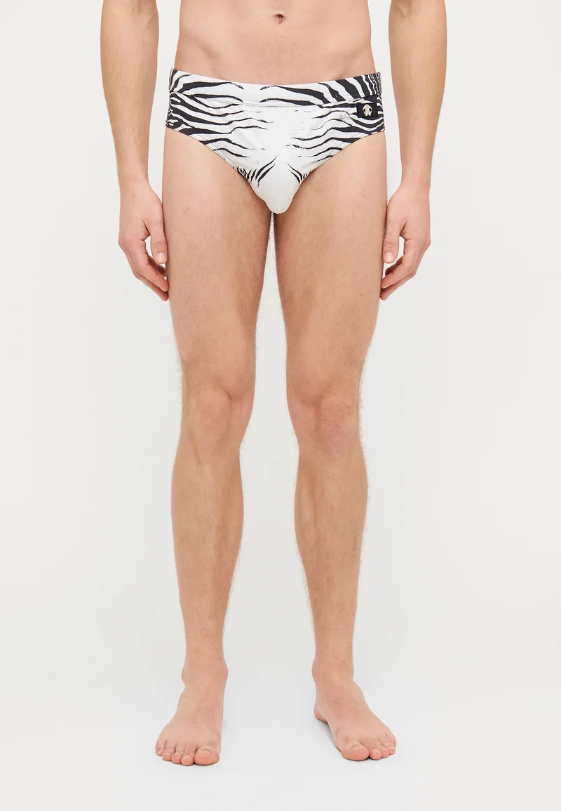 official shop Roberto Cavalli MINI ZEBRA SEA BRIEFS - Swimming briefs white/black Clothing Swimwear Swim trunks Briefs