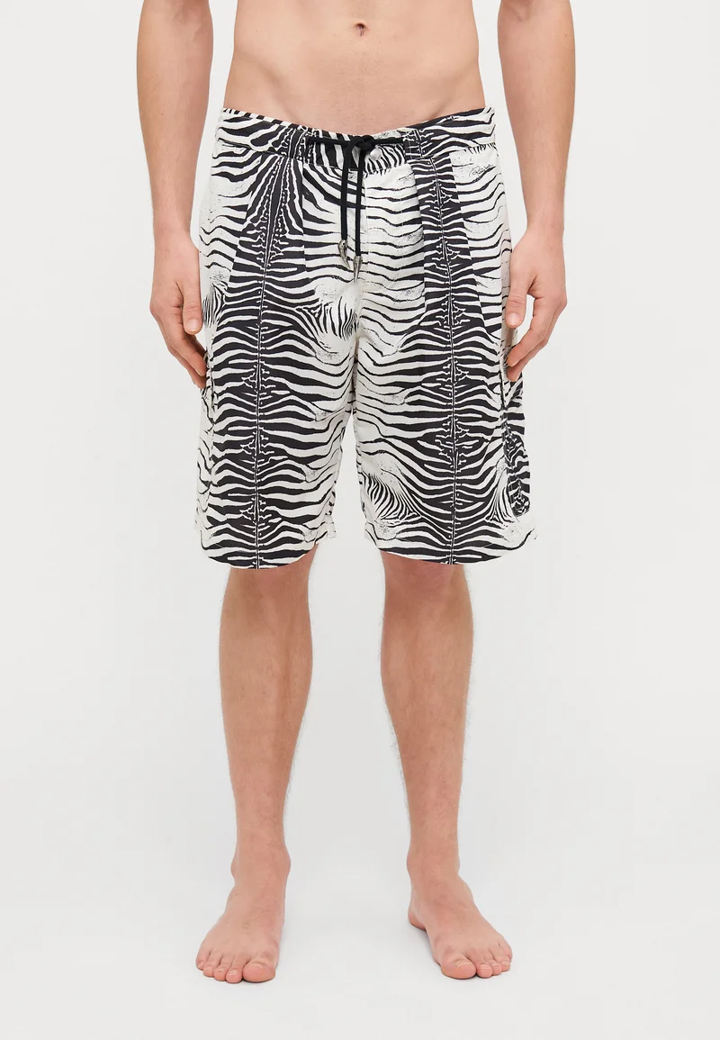largest collection Roberto Cavalli MINI ZEBRA SEA CARGO - Swimming shorts white/black Clothing Swimwear Swim trunks Briefs