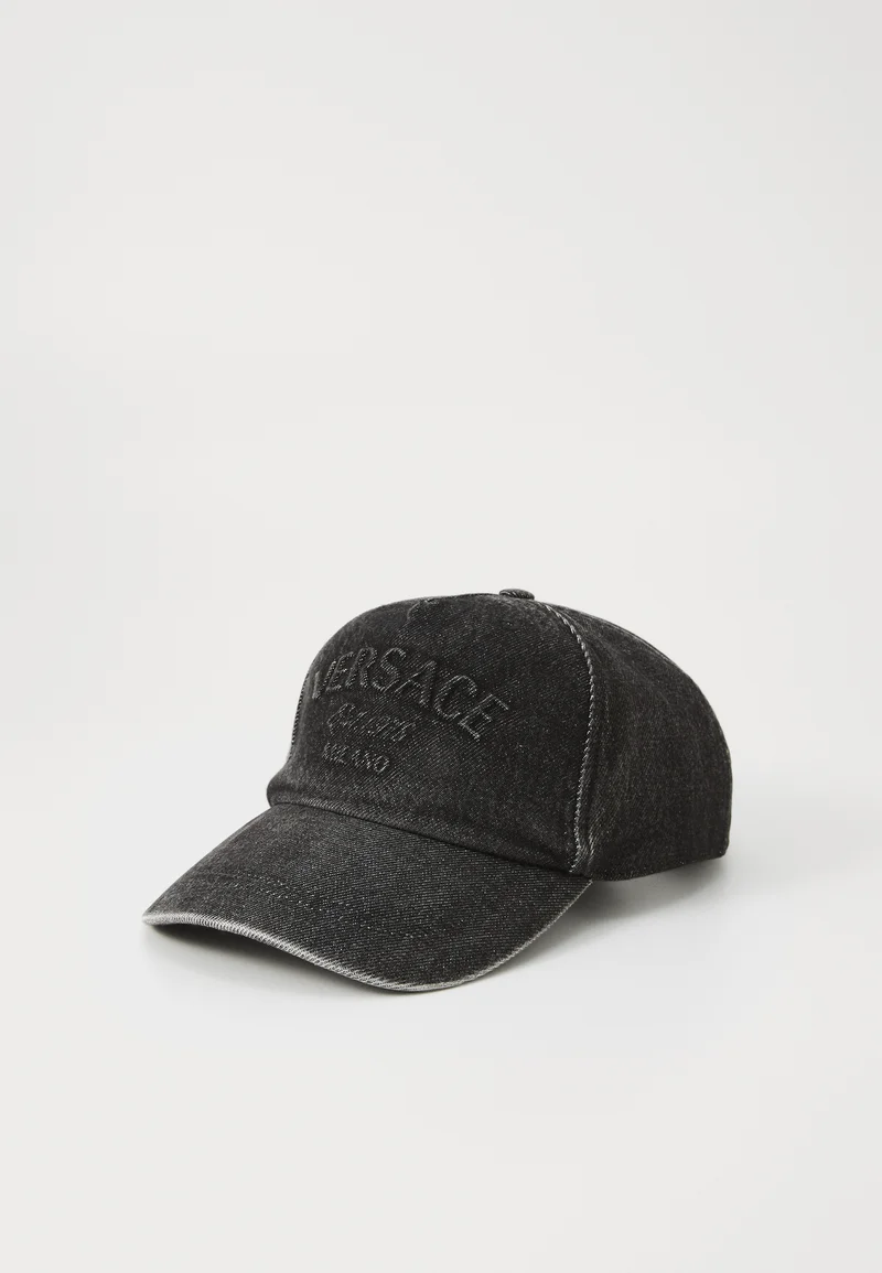 Various Colors Versace BASEBALL CAP EMBOSSED - Cap medium black Accessories Beanies, hats & caps Caps