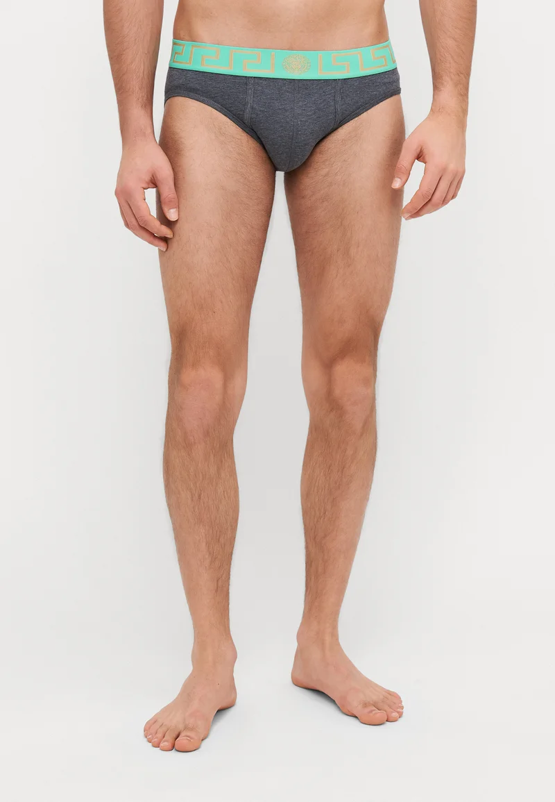 utterly stylish Versace UNDERPANTS LOW RISE TOPEKA NEW LOGO - Briefs grey melange/mint/oro Clothing Underwear & Socks Underpants Boxer shorts