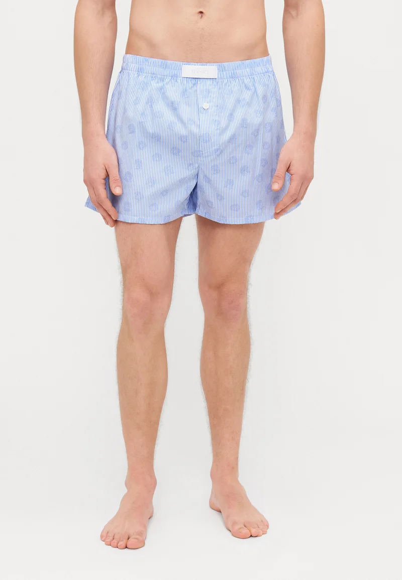 stylish Versace UNDERPANTS STRIPED MEDUSA TAG - Boxer shorts white/light blue Clothing Underwear & Socks Underpants Boxer shorts