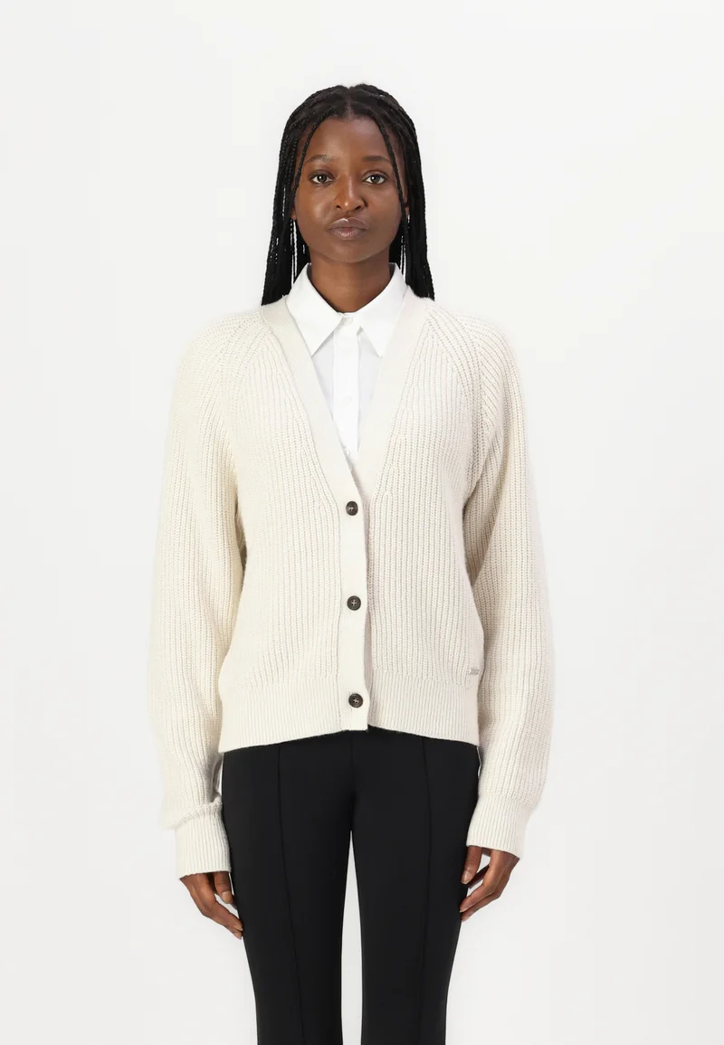 high-end Calvin Klein RIB RELAXED CARDI - Cardigan silver lining Clothing Knitwear & Cardigans Cardigans