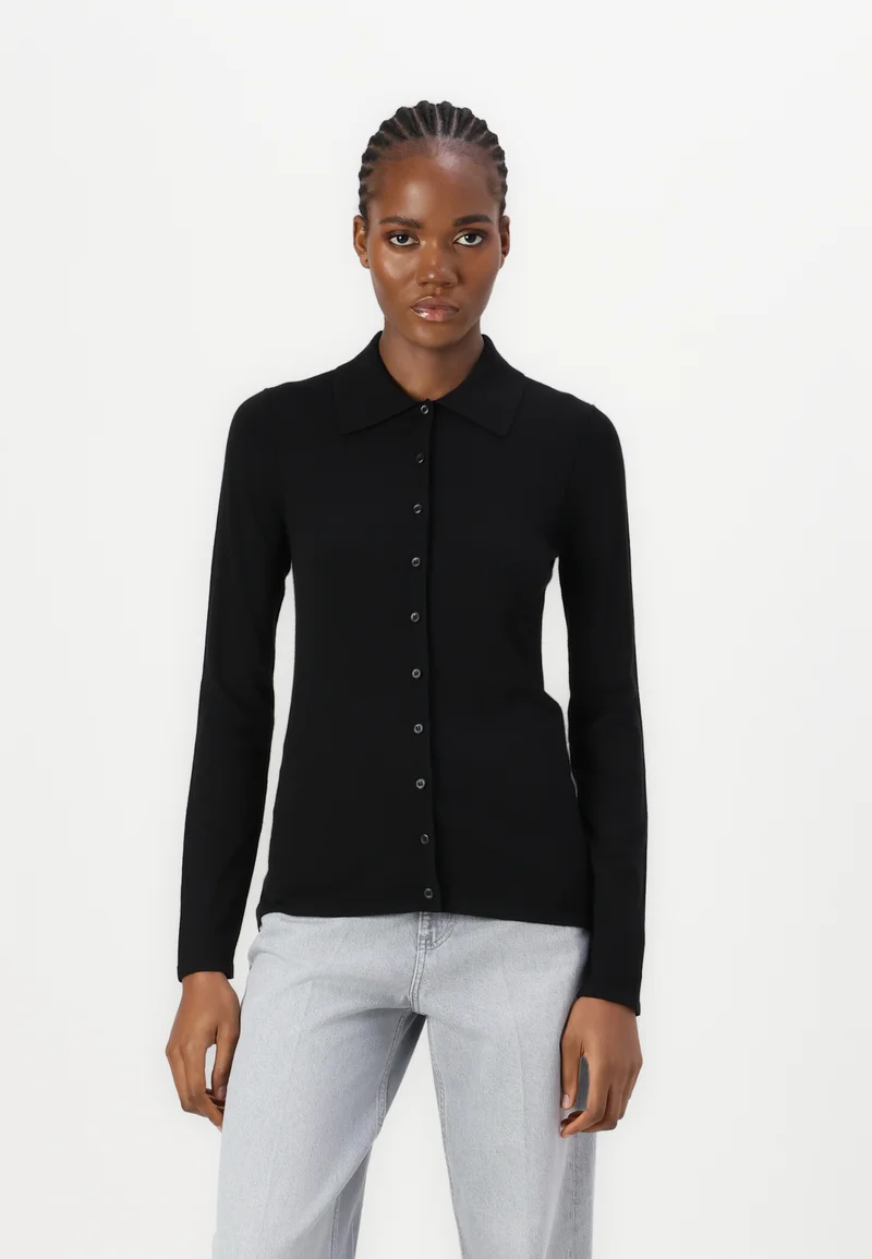 pretty and colorful Calvin Klein COMFORT SLIM CARDI - Cardigan black Clothing Knitwear & Cardigans Cardigans