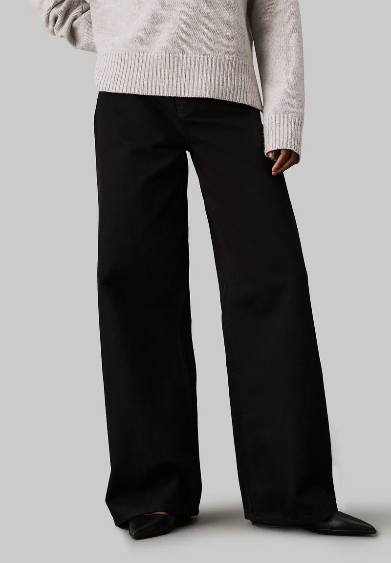 100% High Quality Calvin Klein WIDE - FOREVER Flared Jeans denim black Clothing Bootcut & Flared