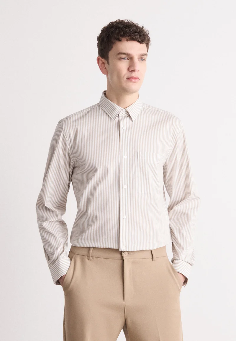 largest collection Calvin Klein STRIPE SHIRT - Shirt white/aluminium Clothing Shirts Business Shirts