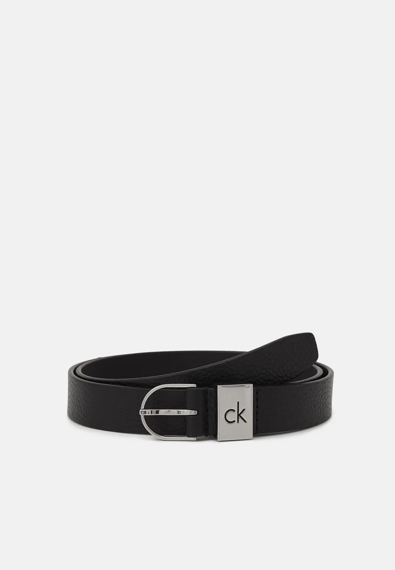 Free and Fast Shipping Calvin Klein LOOP THIN ROUND BUCKLE  - Belt black Accessories Belts Casual belts