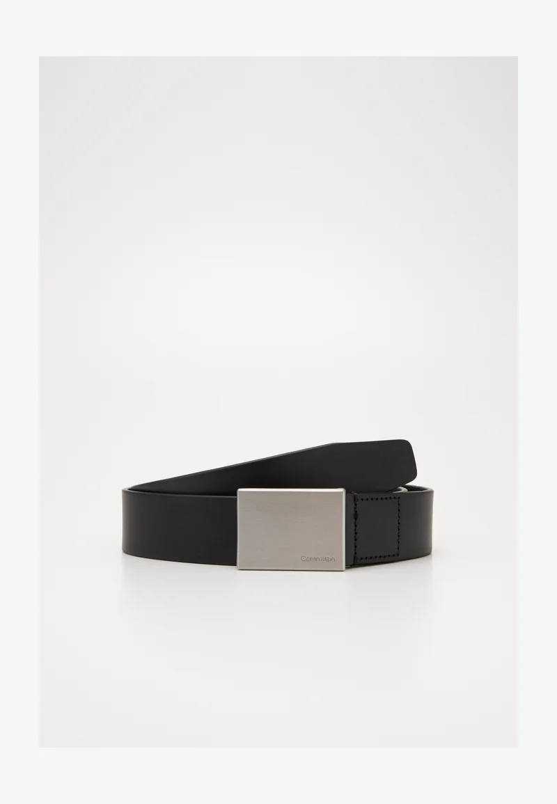 high-tech materials Calvin Klein FORMAL PLAQUE BELT - Belt black Accessories Belts Braided belt