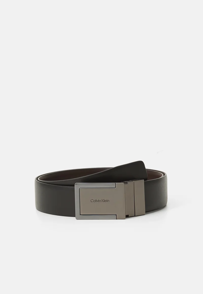 UK official online shop Calvin Klein FORMAL PLAQUE  - Belt black/dark brown smooth Accessories Belts Casual belts