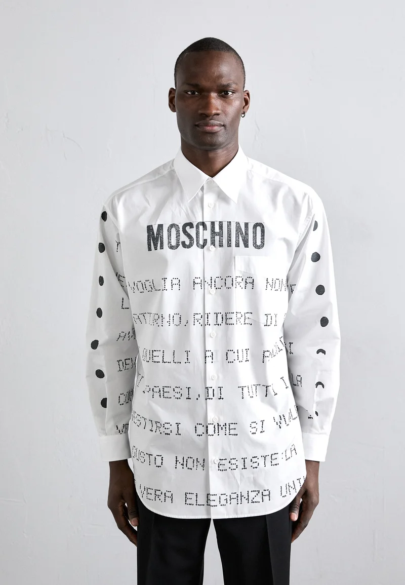 high-end MOSCHINO POETRY MESSAGES - Shirt white Clothing Shirts Casual Shirts
