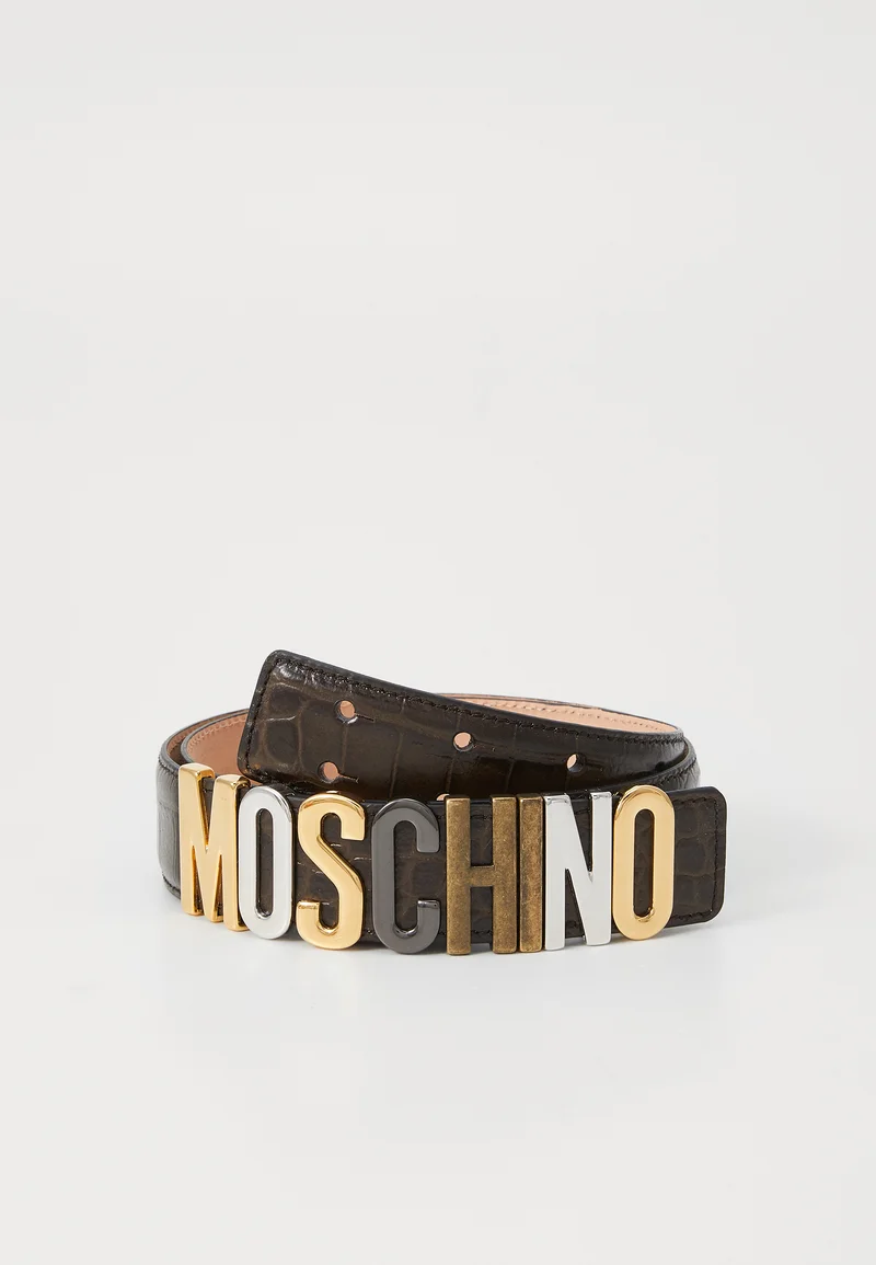 Outlet on Sale MOSCHINO BELTS - Belt cioccolato Accessories Belts Casual belts