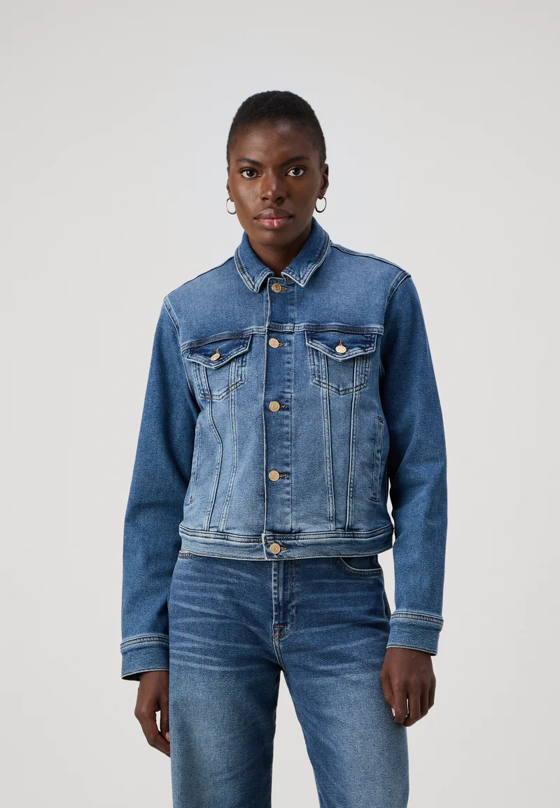 Top Brand Wholesale Online 7 for all mankind CLASSIC TRUCKER - Denim jacket mid blue Clothing Jackets & Blazers Bomber Jackets