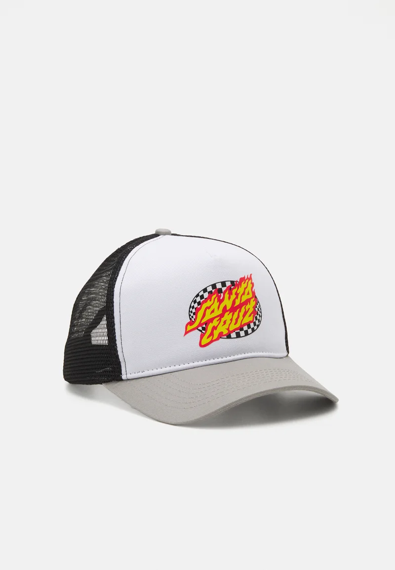authorized dealers Santa Cruz OVAL CHECK FLAME UNISEX - Cap white/stone grey Streetwear Sale Accessories Gadgets & miscellaneous Caps
