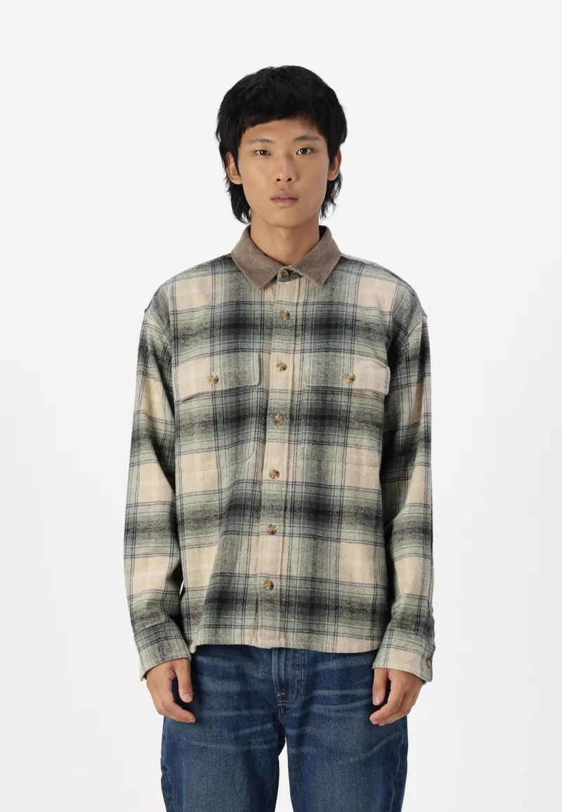 In Stock Abercrombie & Fitch CHUNKY - Shirt tan/green plaid Clothing Sale Shirts Business Shirts
