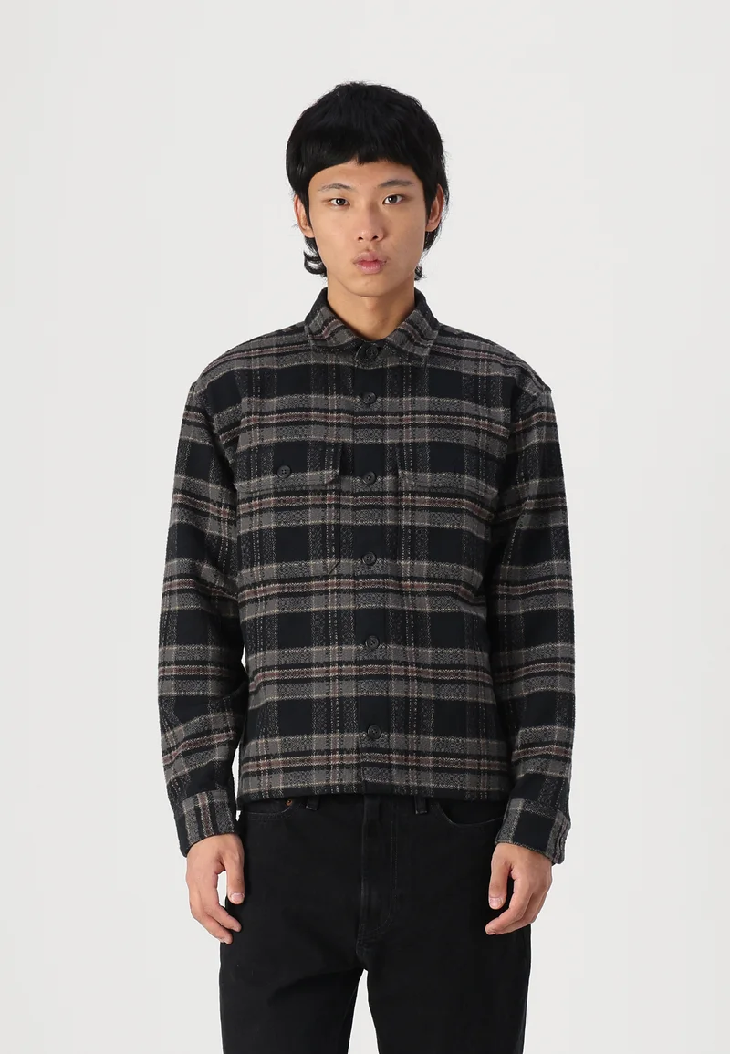incredible prices Abercrombie & Fitch DOBBY REFRESH - Shirt black plaid Clothing Sale Shirts Business Shirts