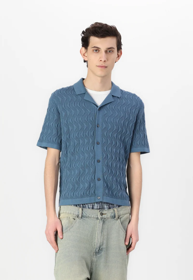 UK Discount Online Sale Abercrombie & Fitch TRIANGLE STITCH SWOLO - Cardigan aegean blue Clothing Knitwear Cardigans