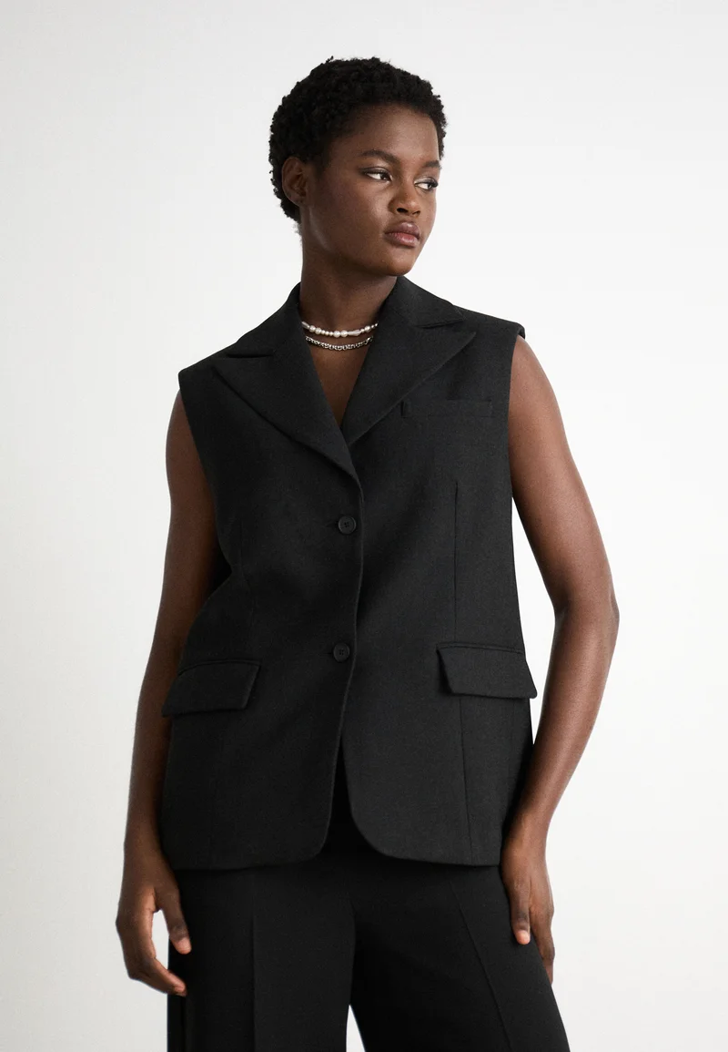 collection AllSaints SAMMEY - Waistcoat charcoal grey Clothing Jackets & Blazers Bomber Jackets