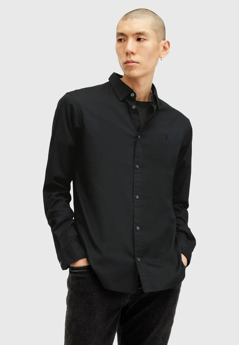 entire collection AllSaints HAWTHORNE - Shirt black Clothing Shirts Casual Shirts