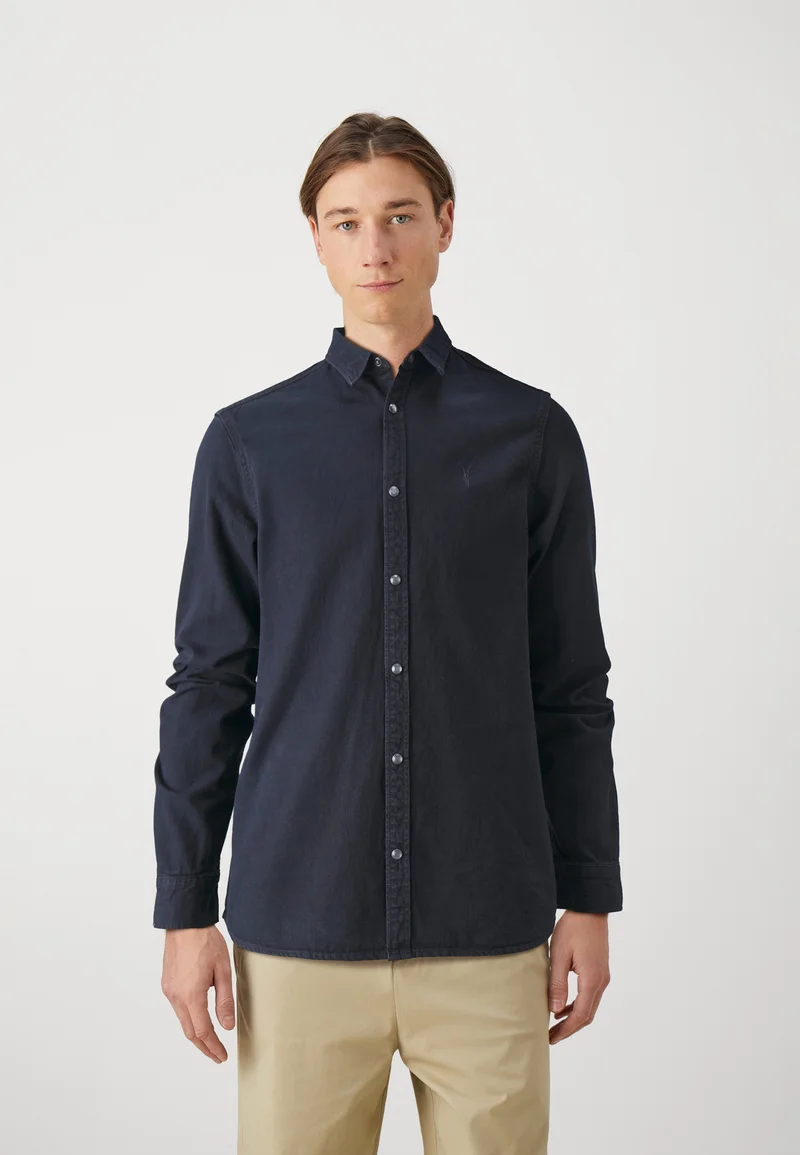 retail prices AllSaints GLEASON  - Shirt blue black Clothing Sale Shirts Business Shirts