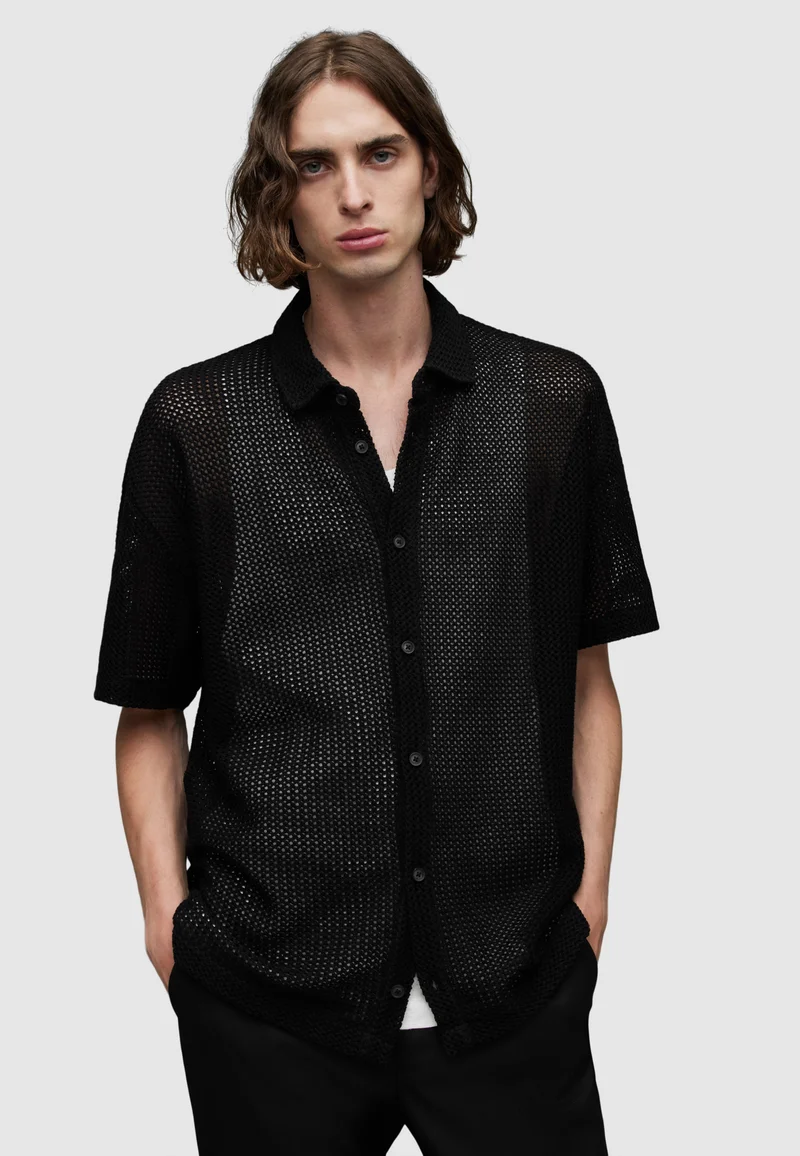 Cheapest AllSaints MUNROE - Shirt jet black Clothing Sale Shirts Business Shirts