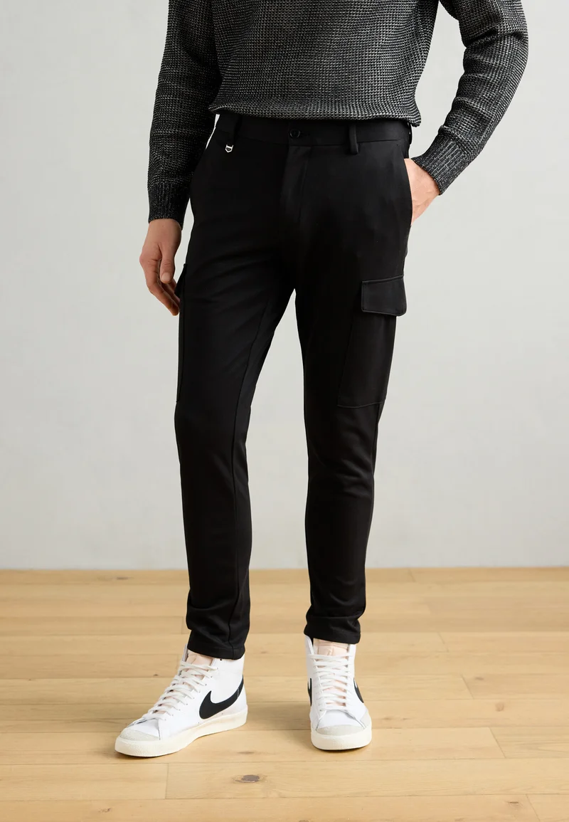 timeless Antony Morato BJORN TWILL STRETCH - Cargo trousers black Clothing Trousers Cargo trousers