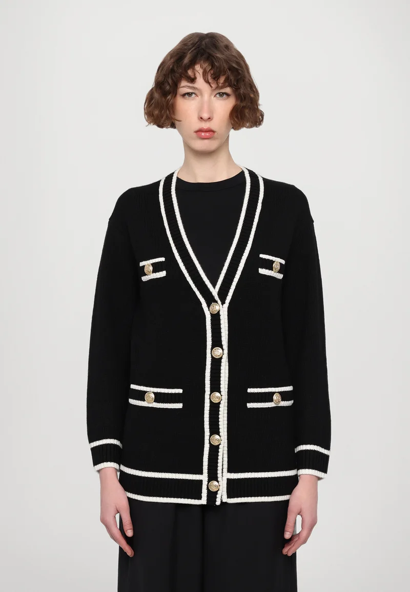 Biggest Discount Alice + Olivia BRADFORD  - Cardigan black/soft white Clothing Knitwear & Cardigans Cardigans