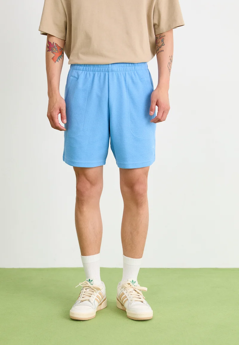factory wholesale prices adidas Originals ESSENTIALS TREFOIL WAFFLE - Tracksuit bottoms light blue Streetwear Sale Streetwear Clothing Swimwear Casual Shorts