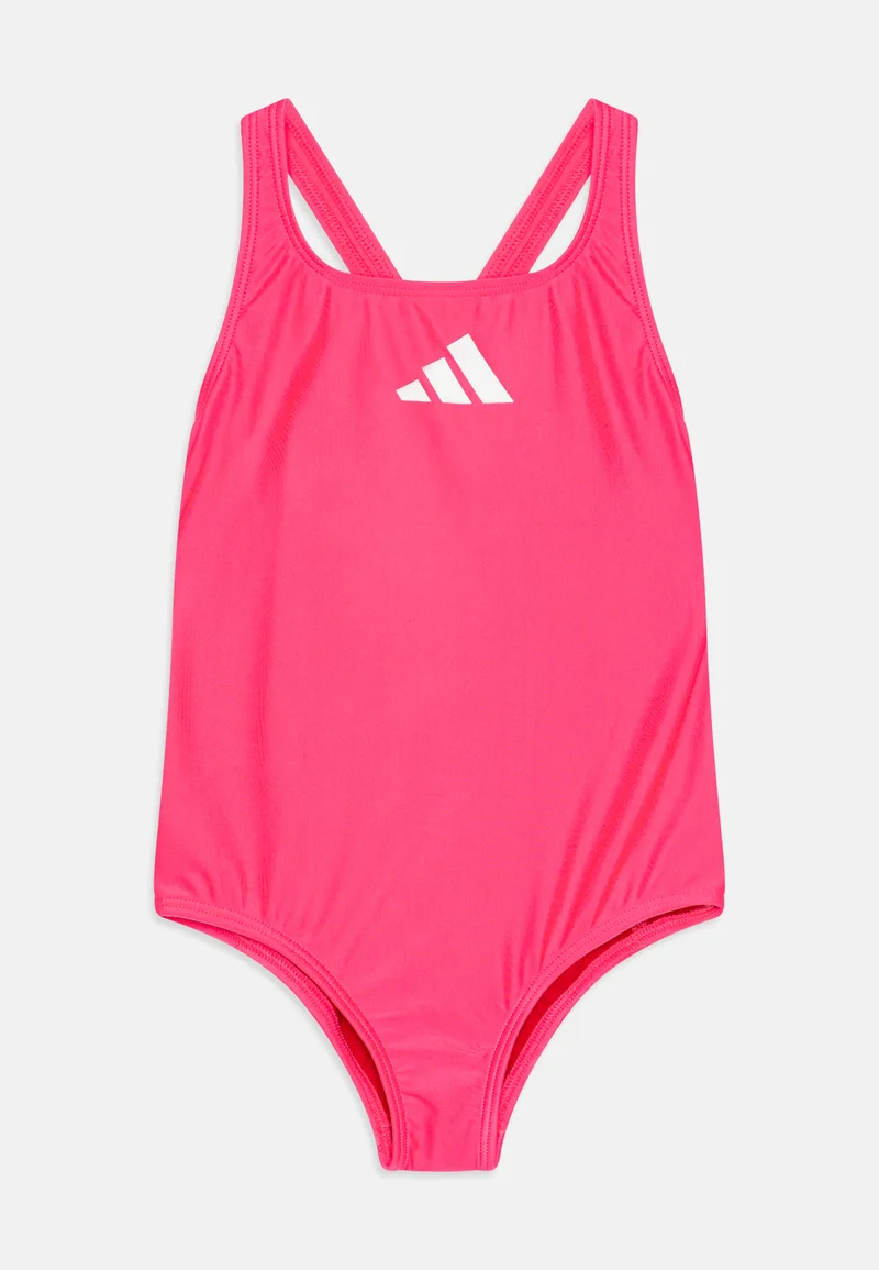 Cheap adidas Performance 3 BAR SOLID SUIT KIDS - Swimsuit lucid pink/white Sport Clothing Swim & surfwear Bikinis