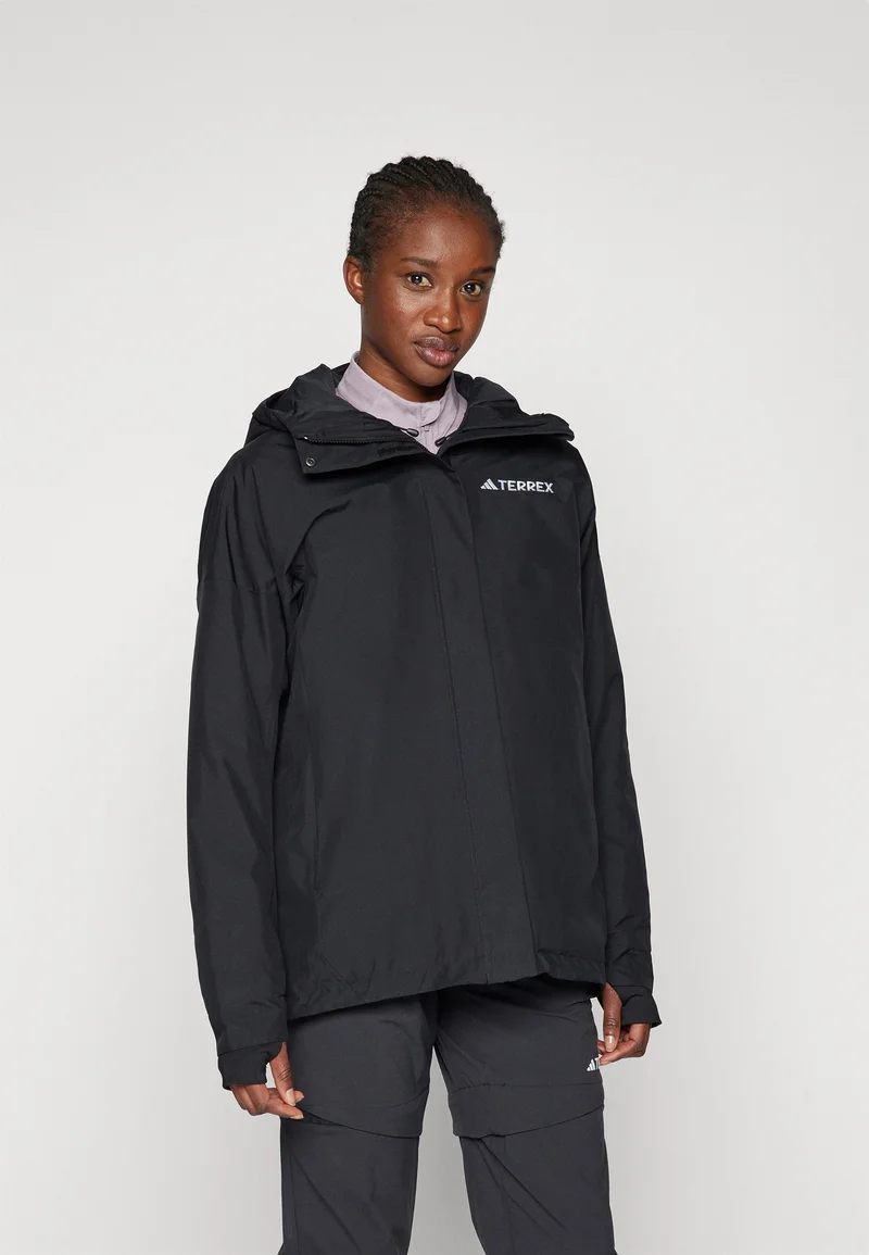 Biggest Discount Adidas Terrex MULTI 2L RAIN RDY INSULATED - Hardshell jacket black Clothing Jackets & Blazers Bomber Jackets