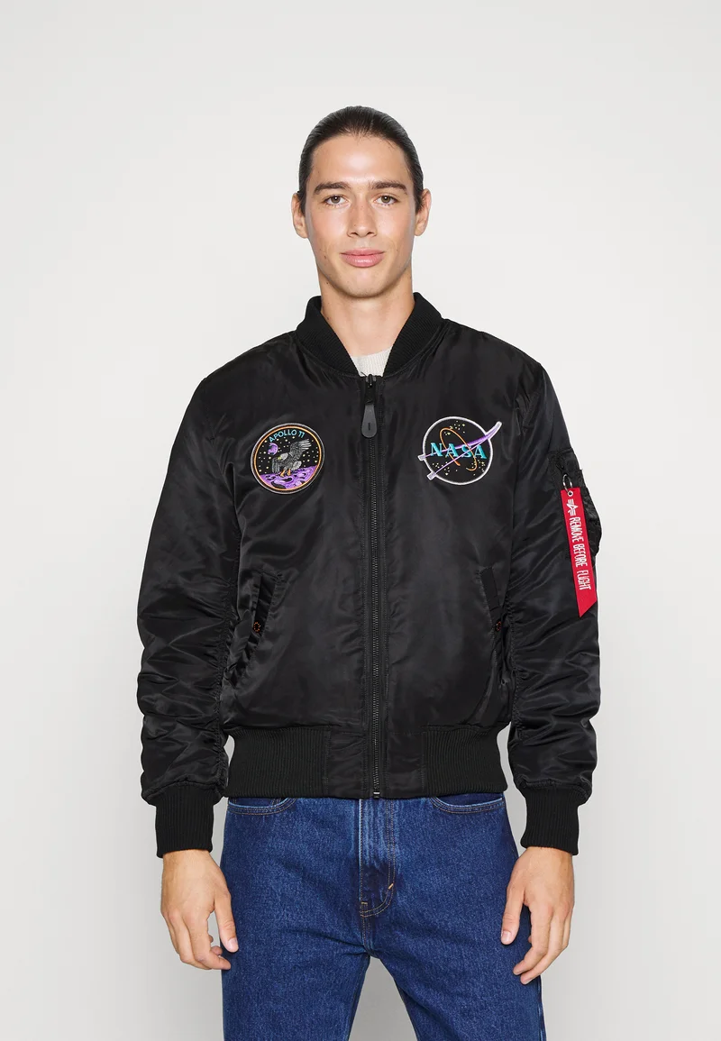 sale retailer Alpha Industries HOOD DARK SIDE - Bomber Jacket black Streetwear Sale Streetwear Clothing Swimwear Bomber Jackets