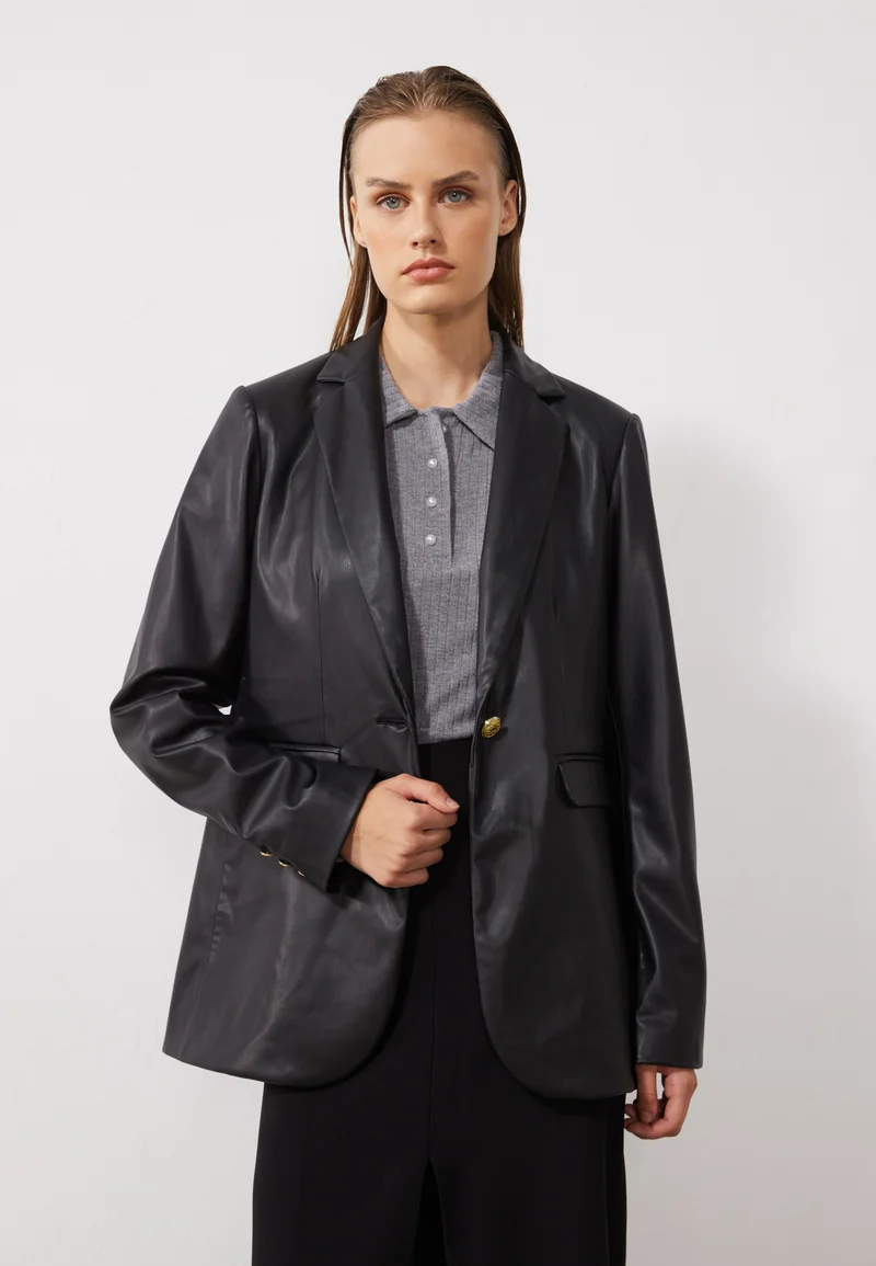 Clearance Prices Anna Field Faux leather jacket - black Clothing Jackets & Blazers Bomber Jackets
