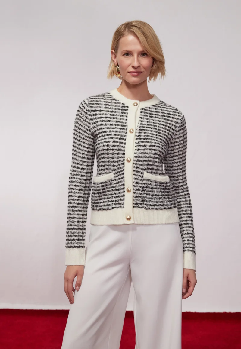 prestigious Anna Field Cardigan - black/off-white Clothing Knitwear & Cardigans Cardigans
