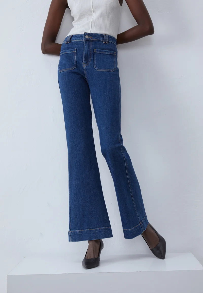gorgeous Anna Field Flared Jeans - dark blue denim Clothing Bootcut & Flared