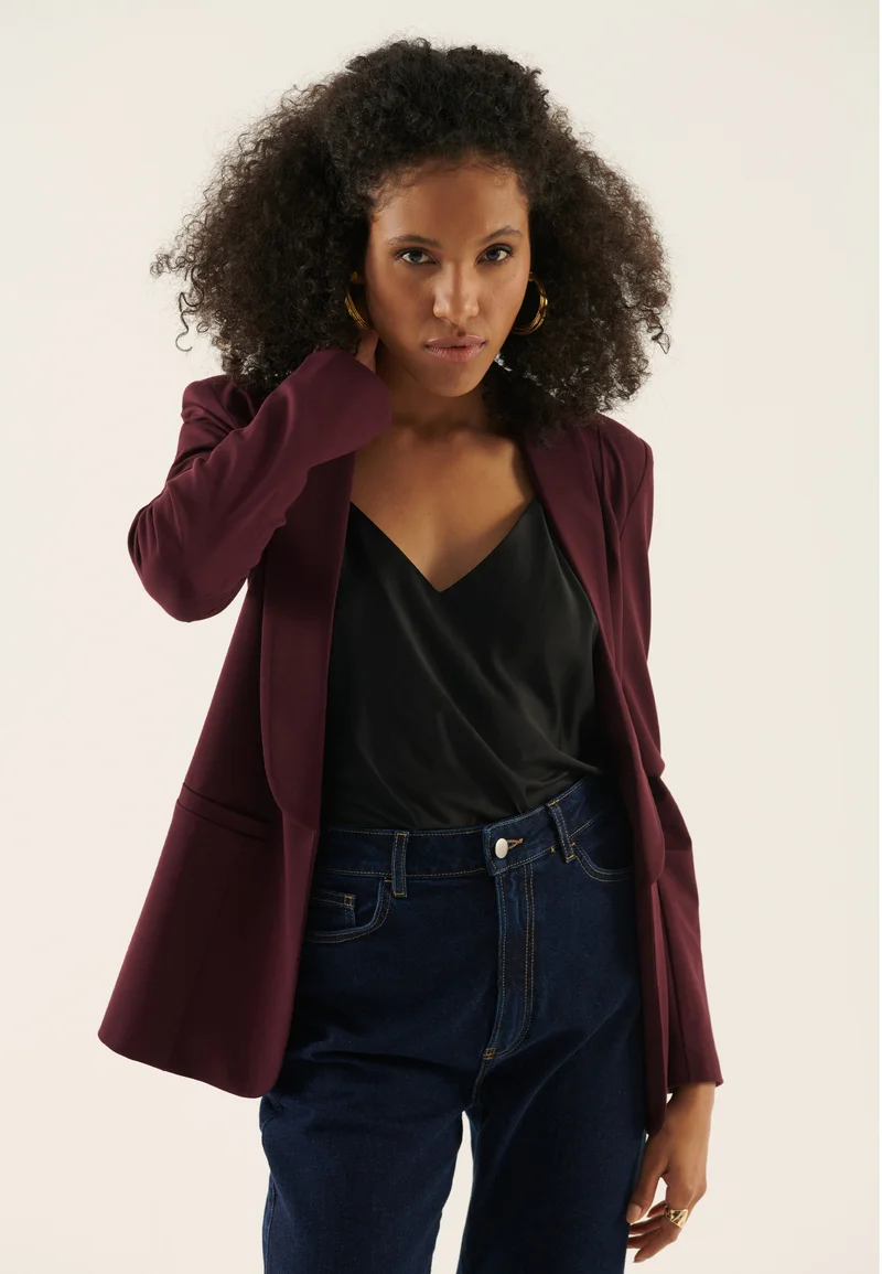 prestigious Anna Field Blazer - bordeaux Clothing Jackets & Blazers Blazers
