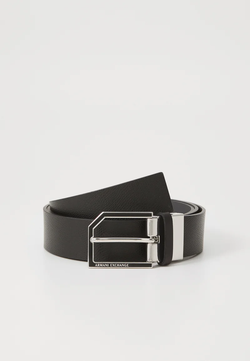 Discount Sale Armani Exchange REVERSIBLE TONGUE BELT UNISEX - Belt black/charcoal grey Accessories Belts Casual belts