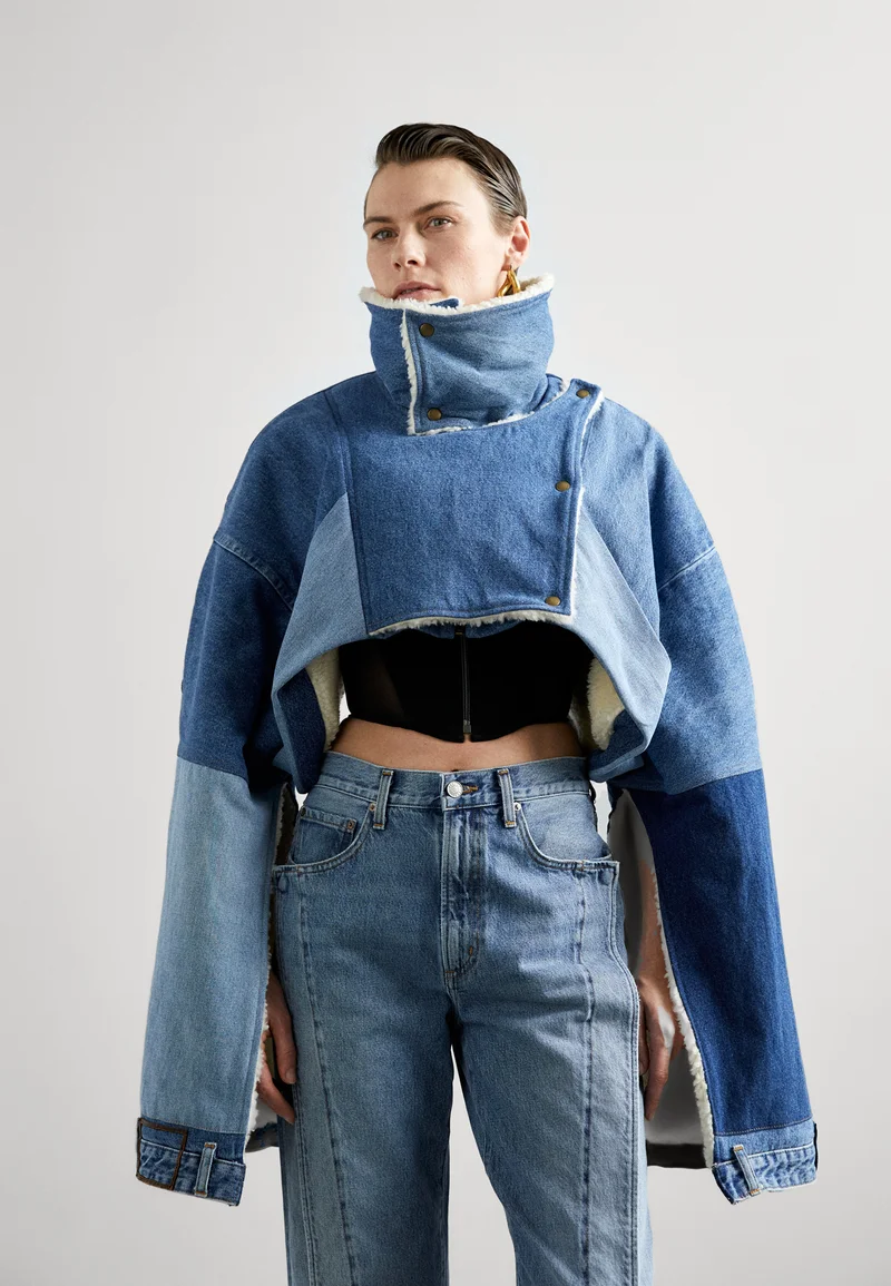 Authentic A.W.A.K.E. MODE CROPPED JACKET - Denim jacket blue denim Clothing Jackets & Blazers Bomber Jackets