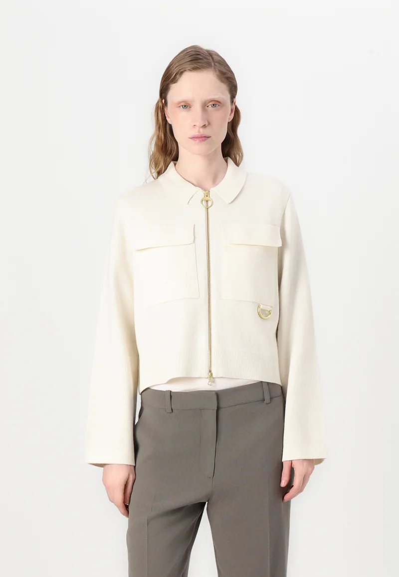 latest fashion-trends Barbour ALMA ZIP THROUGH CARDIGAN - Cardigan ecru/oatmeal Clothing Knitwear & Cardigans Cardigans