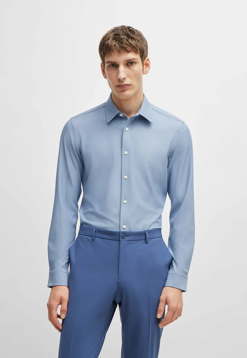 UK official online shop BOSS Formal shirt - open blue thirty Clothing Sale Shirts Business Shirts
