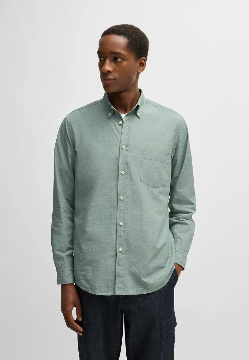 luxury lifestyle brand BOSS RICKERT  - Shirt open green one Clothing Sale Shirts Business Shirts
