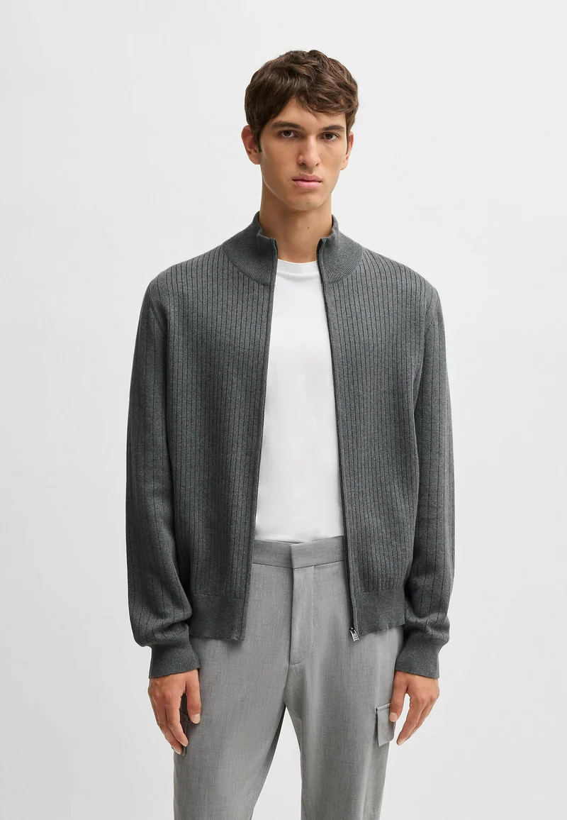 Exclusive BOSS Cardigan - grey Clothing Knitwear Cardigans