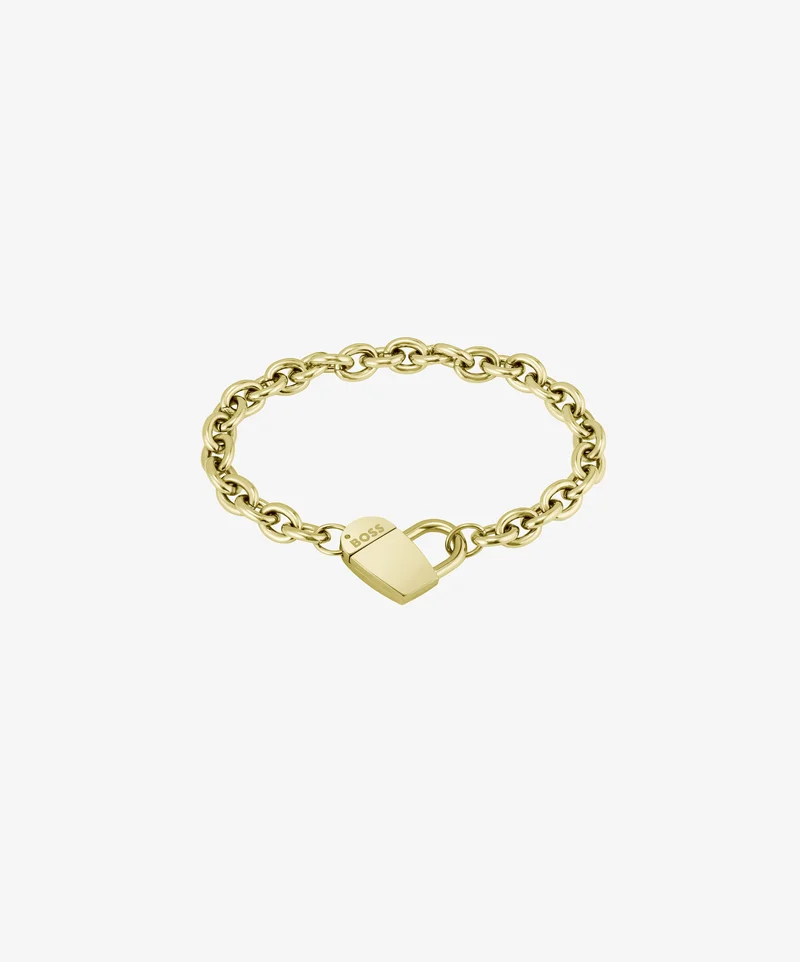 Best Selling Clearance BOSS LYG IP CHAIN BRACELET WITH  STAMPED MONOGRAM HEART - Bracelet gold-coloured Accessories Jewellery Bracelets
