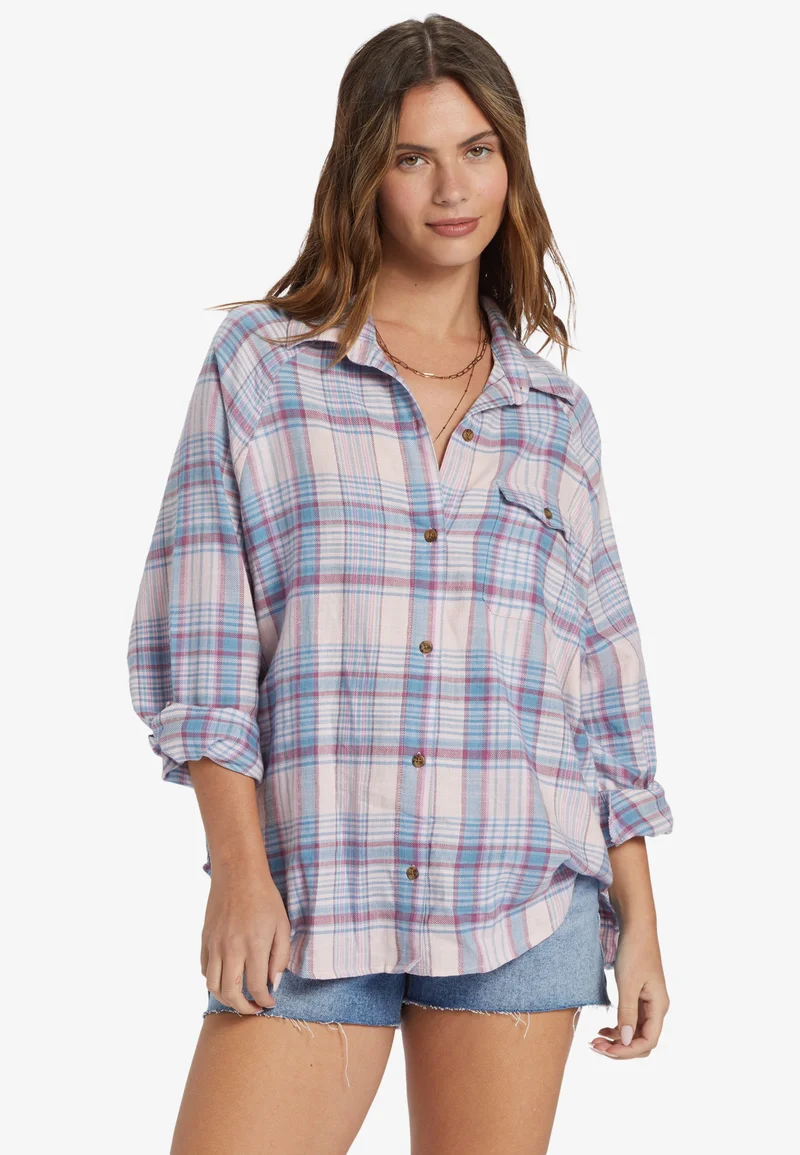 entire collection Billabong BEST TIME MANCHES LONGUES  - Button-down blouse purple Streetwear Sale Streetwear Clothing Socks Blouses